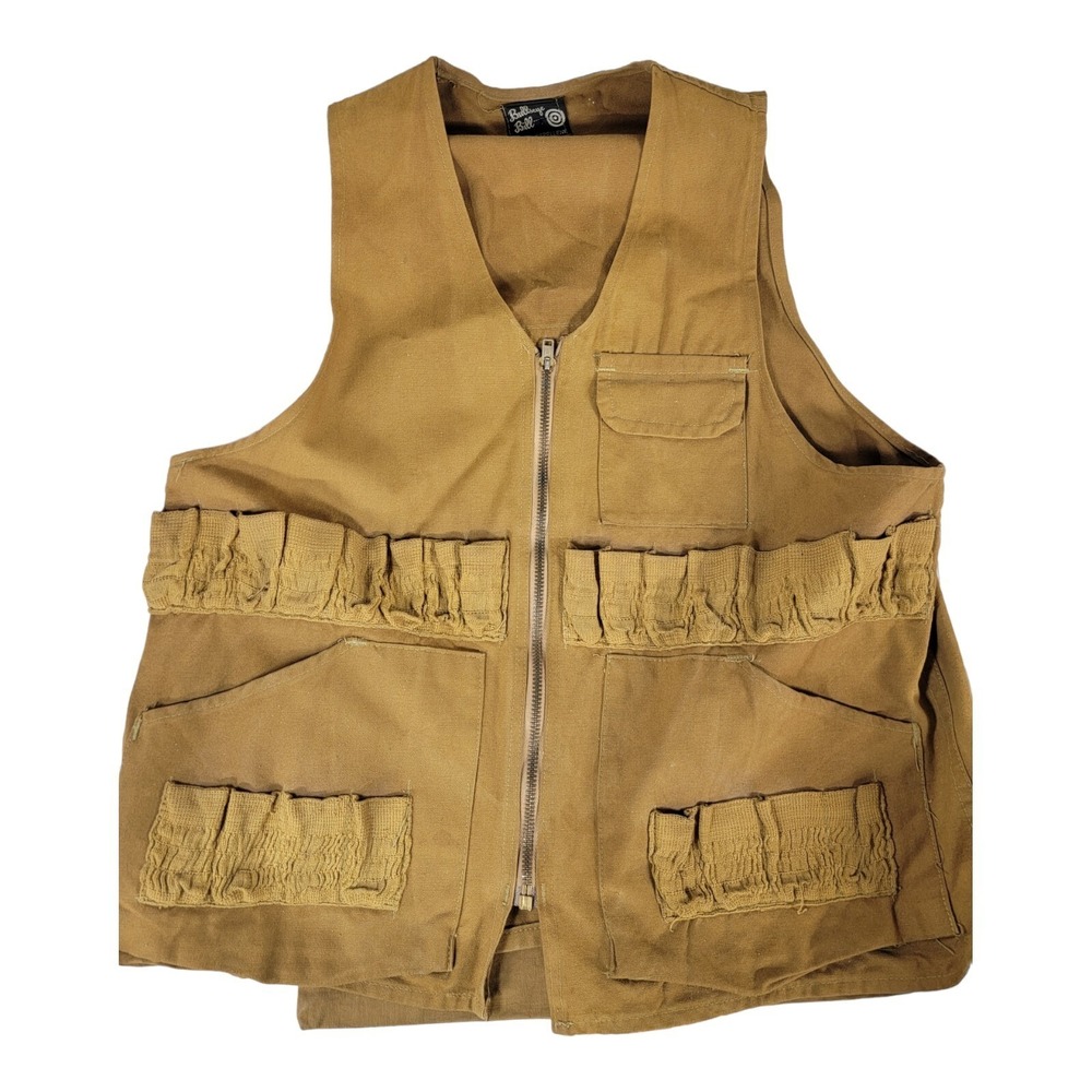 VTG Bullseye Bill Men's 60s Brown Canvas Hunting‎ Vest